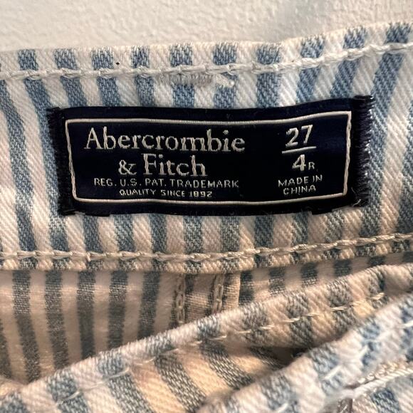 Abercrombie & Fitch Blue Striped Button Fly Pants Size 27/4R - Picture 3 of 7